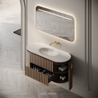 Belgravia II Vanity Unit & Stone Basin 1200mm Smoked Oak